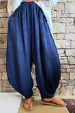 Lalli Damask Classic Tapered Barrel Leg Pant Navy